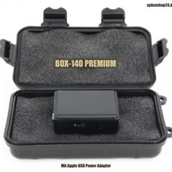 Abhörwanze mini Spion BOX-140 Premium Spy Abhörgerät mit Apple usb Power Adapter Box